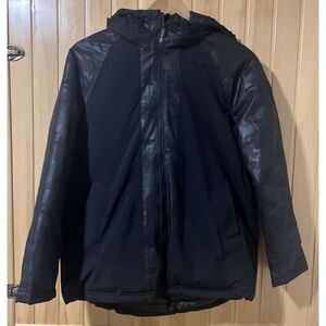 Gap Fit Winter Jacket Womens Size XS Water-Resistant With Camo Detail Black NWOT